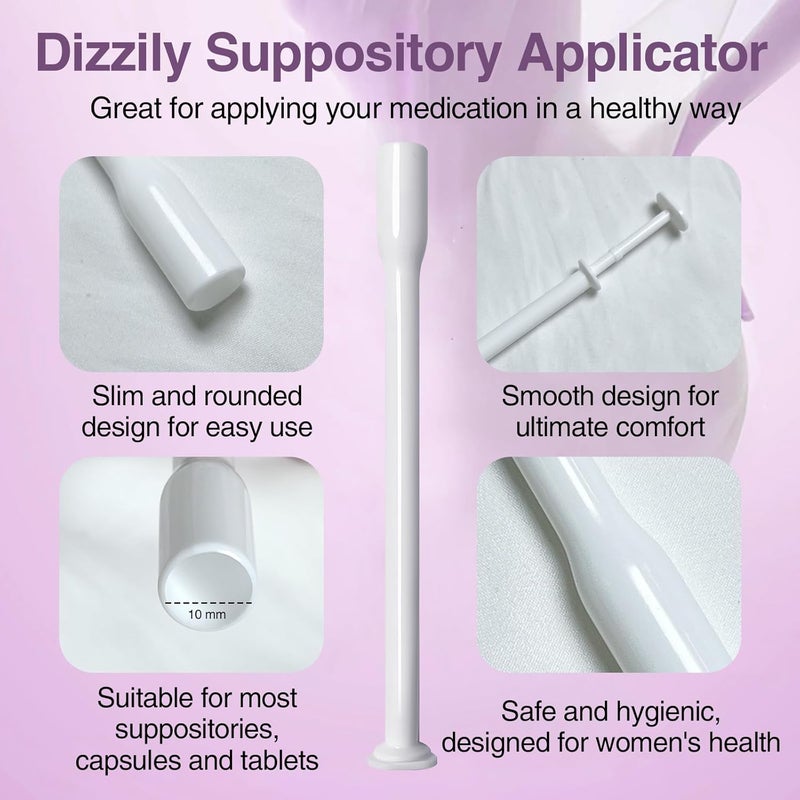 Dizzily 30 Pack Disposable Vaginal Suppository Applicators for Women, Individually Wrapped, Hygienic - Fits Most Boric Acid Suppositories, Pills, Tablet, Size 00 Cap-sules and Feminine Care Applicator - Image 5